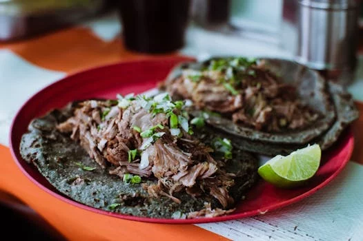 street style barbacoa tacos with onions