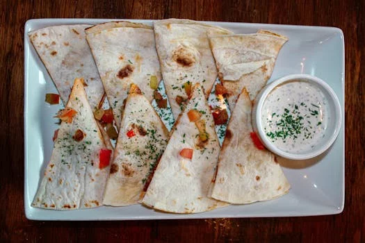 cheese quesadilla with side of salsa